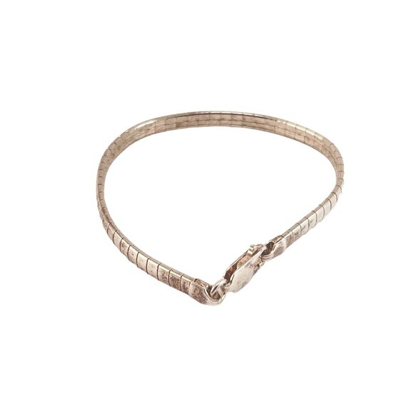 Sterling Silver Italian Snake Chain Bracelet 7.5" - Picture 4 of 6